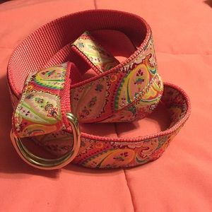 Pink Paisley Ribbon Belt (38")